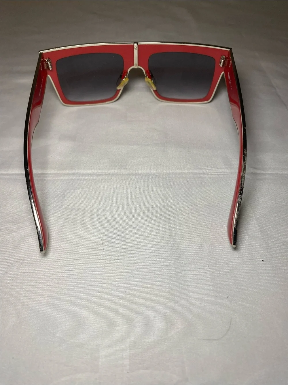 Moschino Red and Black Oversized Square Sunglasses